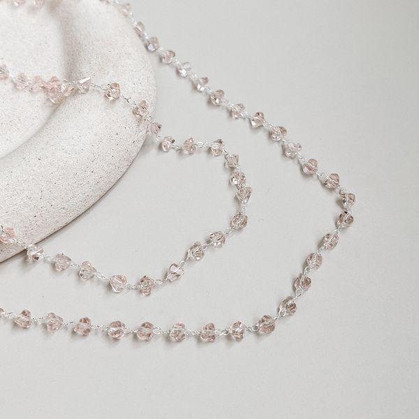 Choker Pedras Rosa Prata 925