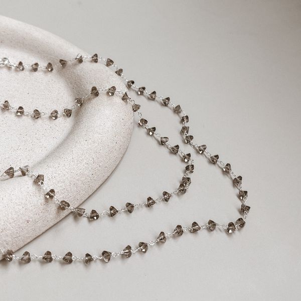 Choker Pedras Marrom Prata 925