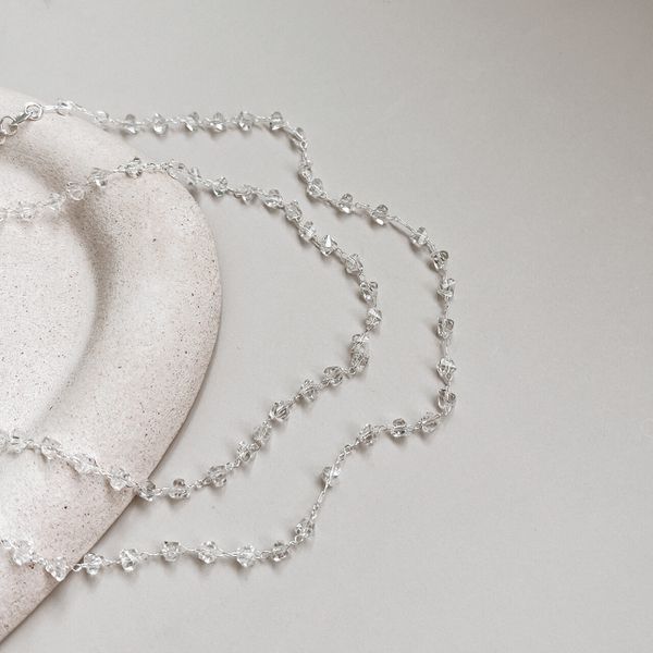 Choker Pedras Cristal Prata 925