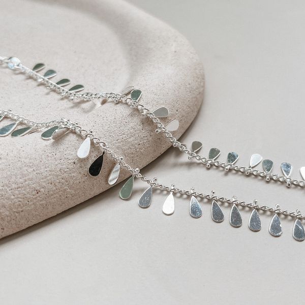 Choker folhas solta Prata 925