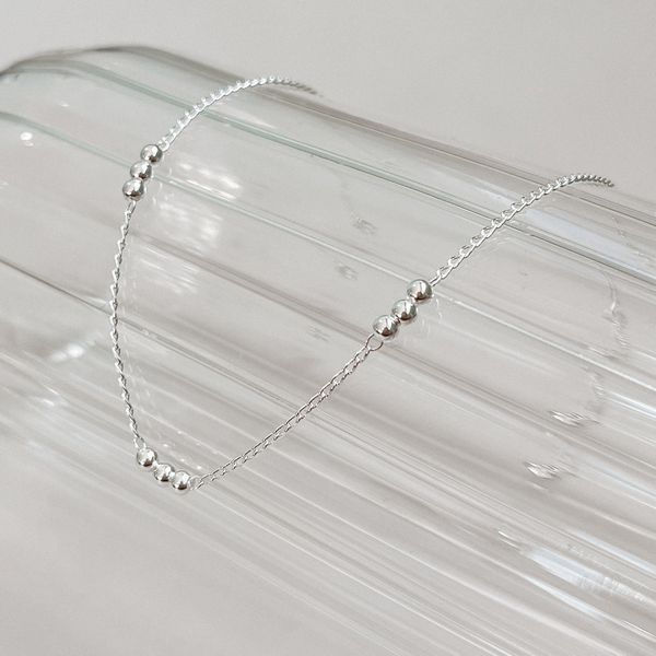 Tornozeleira Bolinhas Prata 925