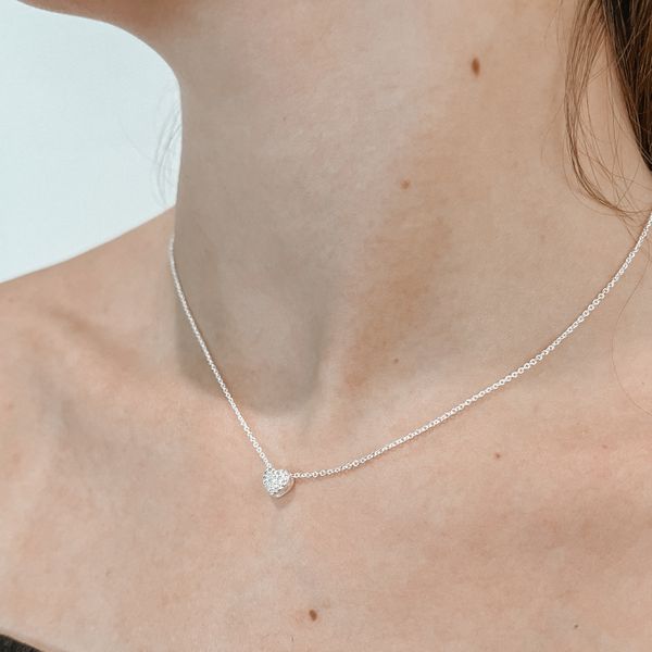 Conjunto Coração Cravejado Prata 925