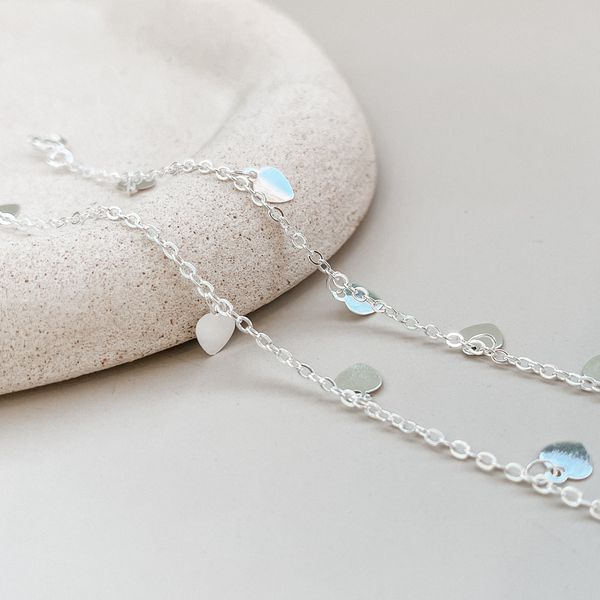 Pulseira Coração Placa Prata 925 