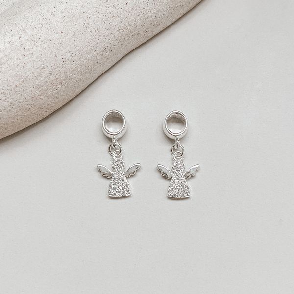 Berloque Anjinho Cravejado Prata 925