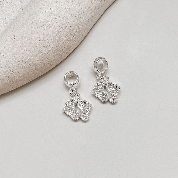 Berloque Pezinhos Cravejados Prata 925