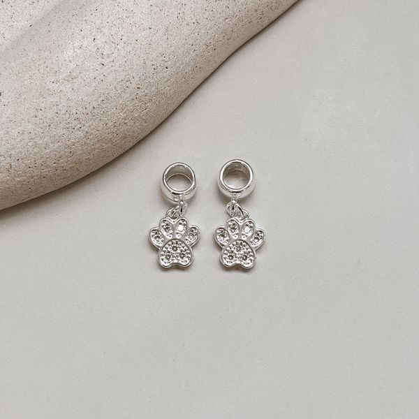 Berloque Patinha Cravejada Prata 925