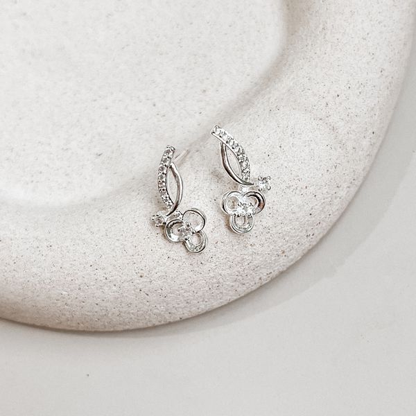 Brinco Flor Trançada Prata 925