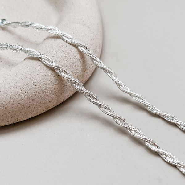 Pulseira 2 fios trançada Prata 925