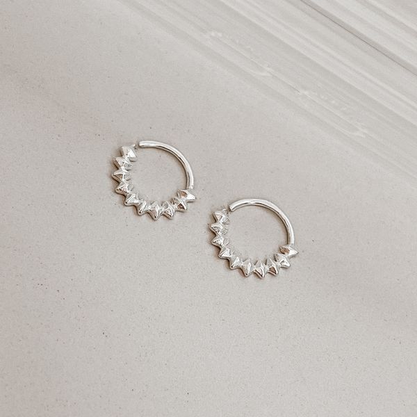 Piercing Argolinha Losangos Prata 925 