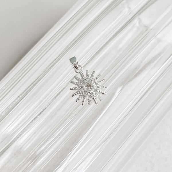 Pingente Sol Cravejado Prata 925 