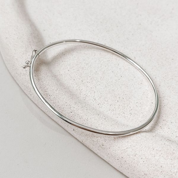 Bracelete Liso Fino Prata 925 