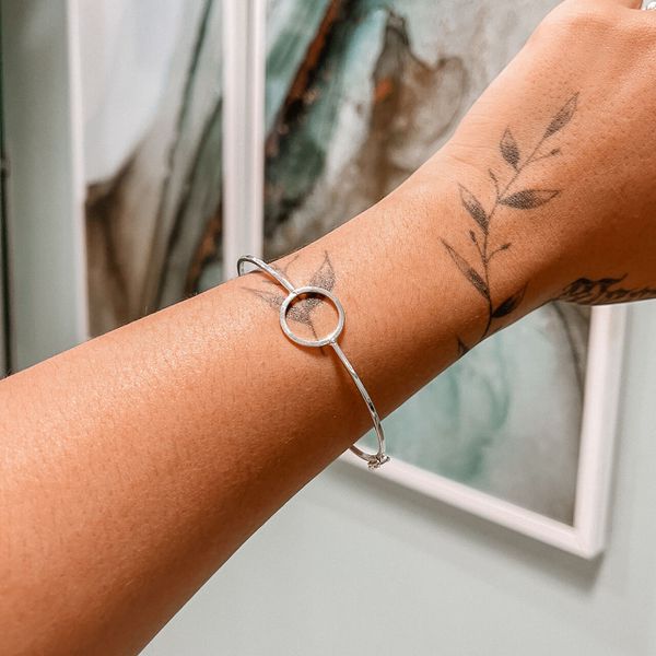 Bracelete Circulo Liso Prata 925 