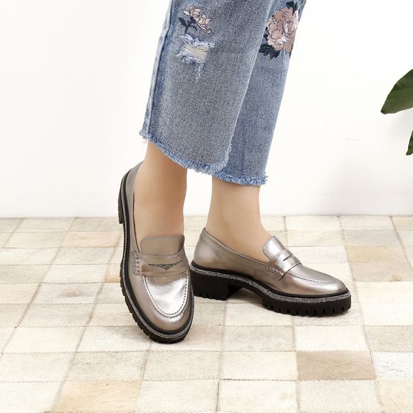 Tênis slip on glam prata velho sales