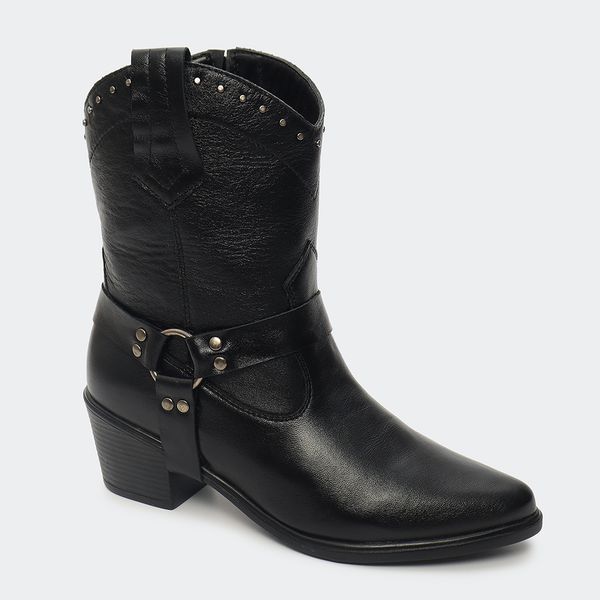 Bota Villa Griffe Western Dallas Cano Curto - Preto