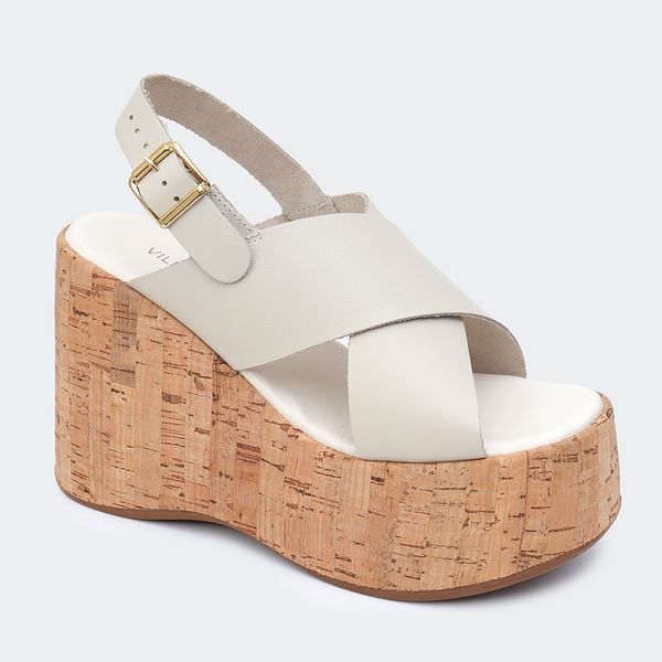 Sandália Flatform Jordana Off White Villa Griffe