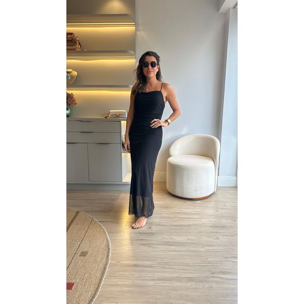 Vestido Tule - Preto