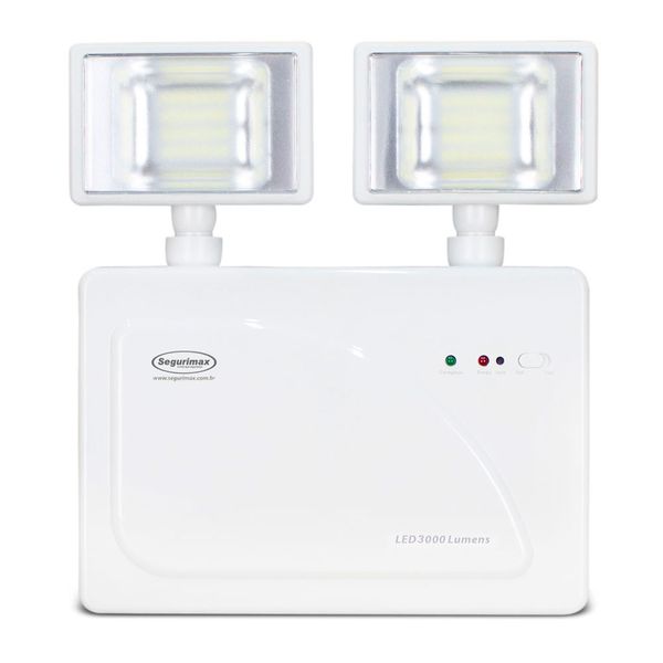 Luminaria De Emergência Segurimax 56 Leds C/ 2 Projetores 3000 lumens bivolt