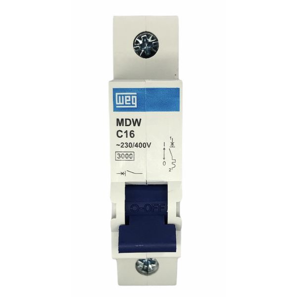 Disjuntor Unipolar Weg Din 16a 3ka Curva C MDW-C16