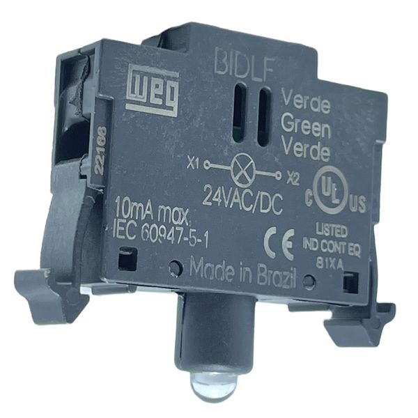 Bloco De Iluminação Led Verde 24vca/cc Botão Csw-bidlf-2e26