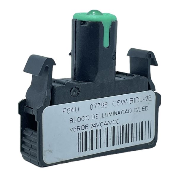 BLOCO DE ILUMINACAO C/LED VERDE 24VCA/VCC LINHA CSW ANTIGA