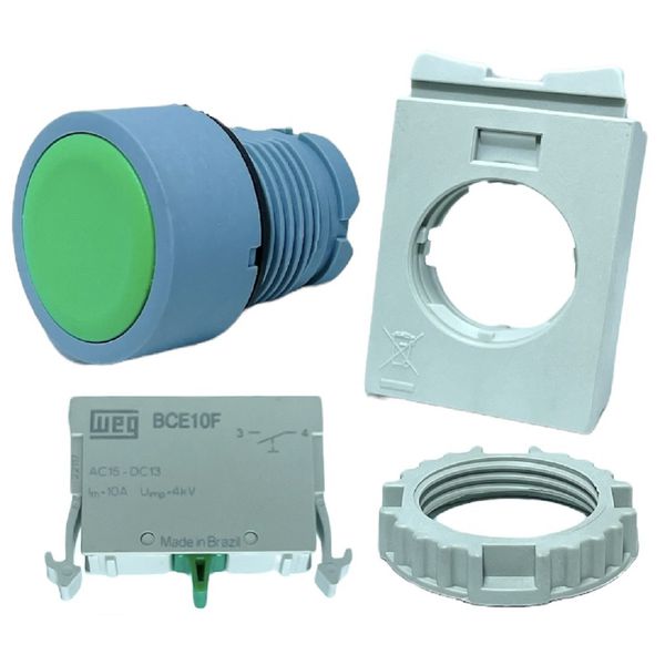 Botão De Pulso Faceado Verde 22mm 1na Weg Cew-bfm2 