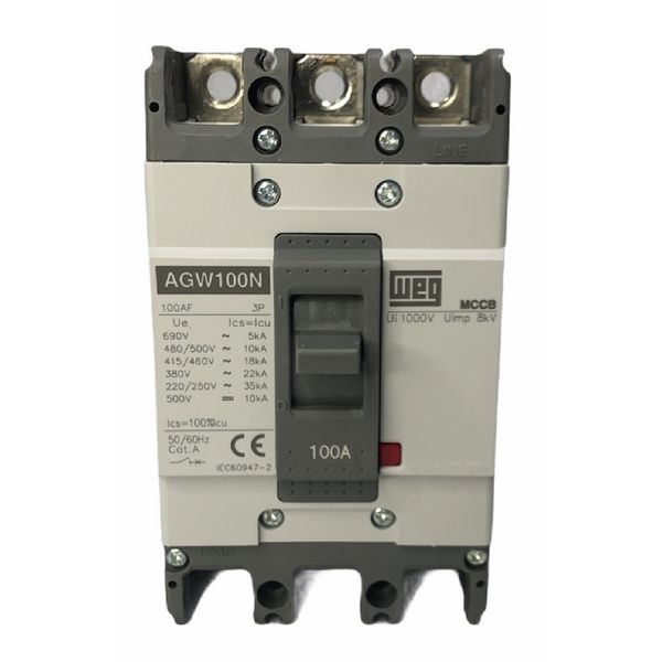 Disjuntor Caixa Moldada 100A Weg AGW100N-DX100-3 (65KA 220V)