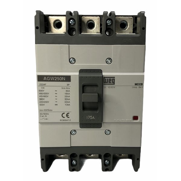 Disjuntor Caixa Moldada 175a Weg Agw250n-dx175-3 (65ka 220v)