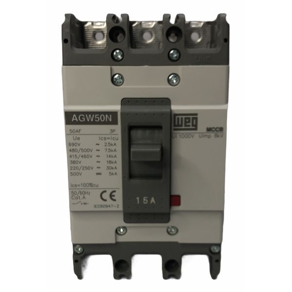 Disjuntor Caixa Moldada 15a Weg Agw50n-dx15-3 (30ka 220v)