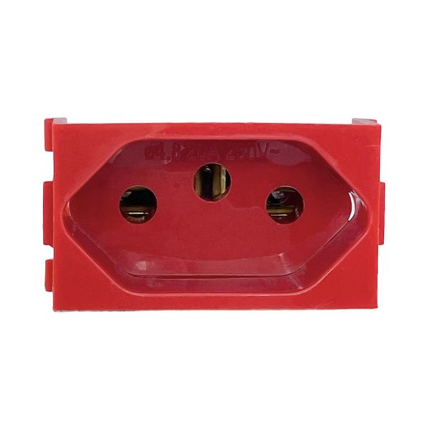 Modulo Tomada Weg 2P+T Vermelho C/ Fundo Vermelho 20A 250V 13799424