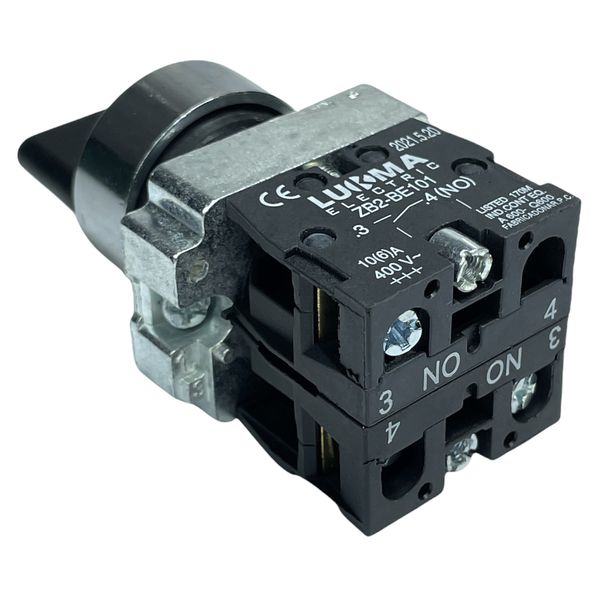 Botão Comutador Metálico 3 Posição Fixa 22mm 2na LK2BD33