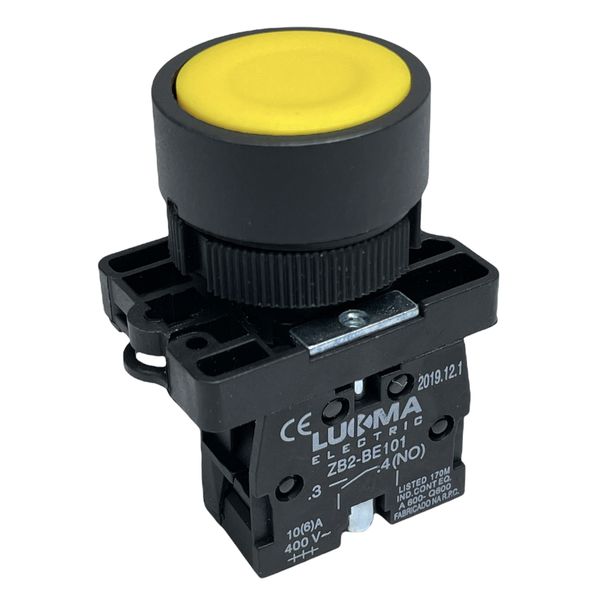 Botão Faceado 22mm 1na Amarelo LK2EA51 Lukma