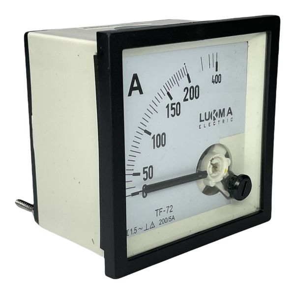 Amperímetro Analógico 0-200A Ferro Móvel 72x72mm Lukma