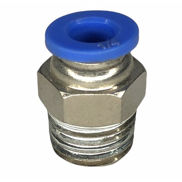 Conexão Pneumatica Reta Fluir Tubo 1/4" x Rosca 1/4" NPT