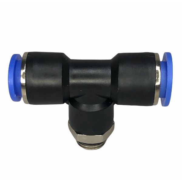 Conexão Pneumatica Tee Fluir Tubo 12mm x Rosca 1/4 BSP 