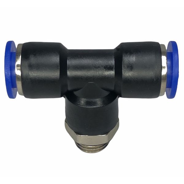 Conexão Pneumatica Tee Central Fluir Tubo 10mm x Rosca 1/4 BSP 