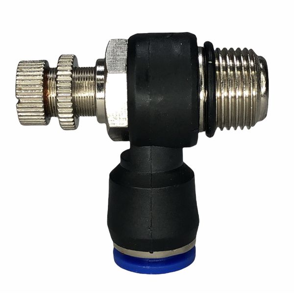 Conexão Pneumatica Cotovelo C/ Controle De Fluxo Fluir 10mm