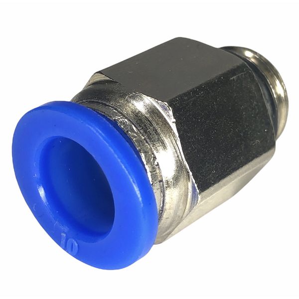 Conexão Pneumatica Reta Fluir Tubo 10mm x Rosca 1/4 BSP