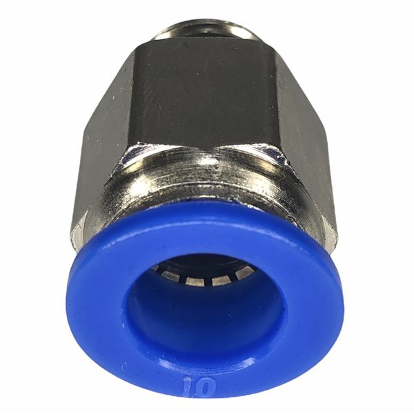 Conexão Pneumatica Reta Fluir Tubo 10mm x Rosca 1/4 BSP