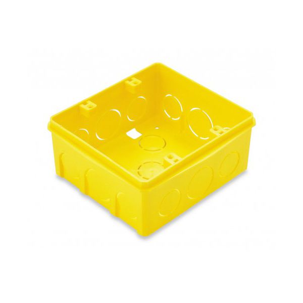 Caixa Quadrada 4 X 4 De Embutir Tramontina Amarela