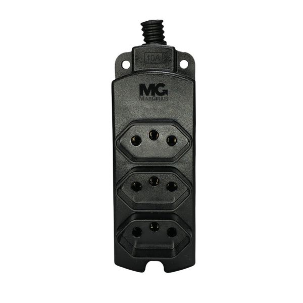 Tomada Múltipla 3 Tomadas 2P+T 10A Preto- Margirius