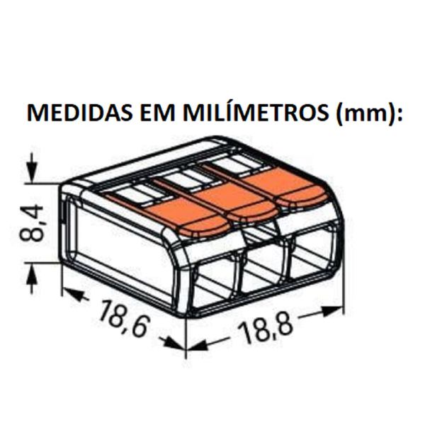 Kit 10 Conector Wago Para Emenda 3 Vias 32A 221-413 Wago