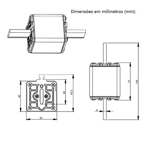 Fusivel Nh Weg 355a Com Retardo Classe Gl/gg Fnh2-355u