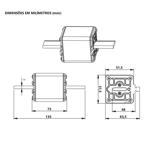 Fusivel Nh Weg 400a Ultra Rápido Classe Ar Fnh1-400k-a