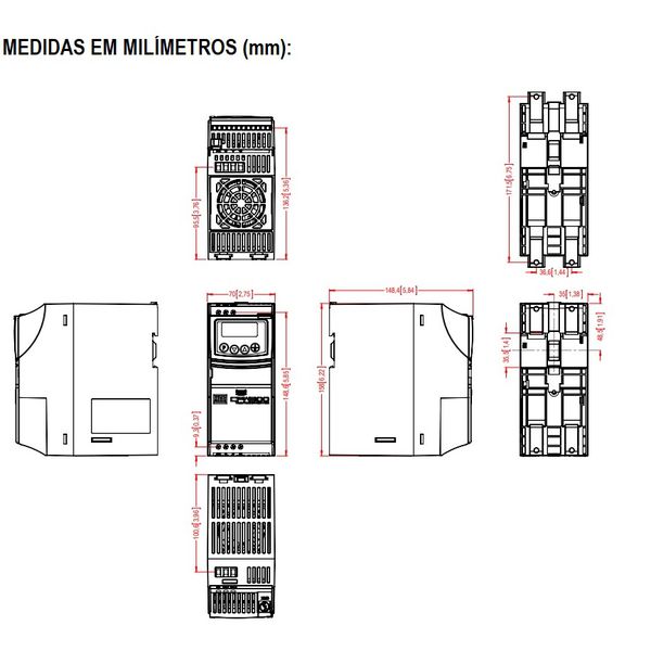 Inversor De Frequência 2cv Weg Cfw300 7,3a 220v Monofásico