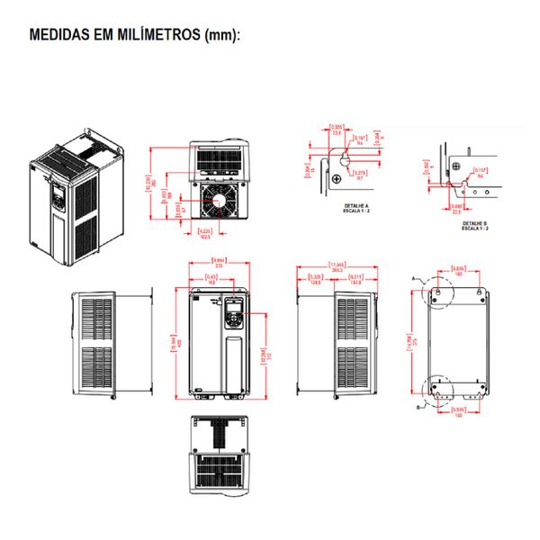 Inversor De Frequencia 20CV Weg CFW700 70A 220V Trifásico
