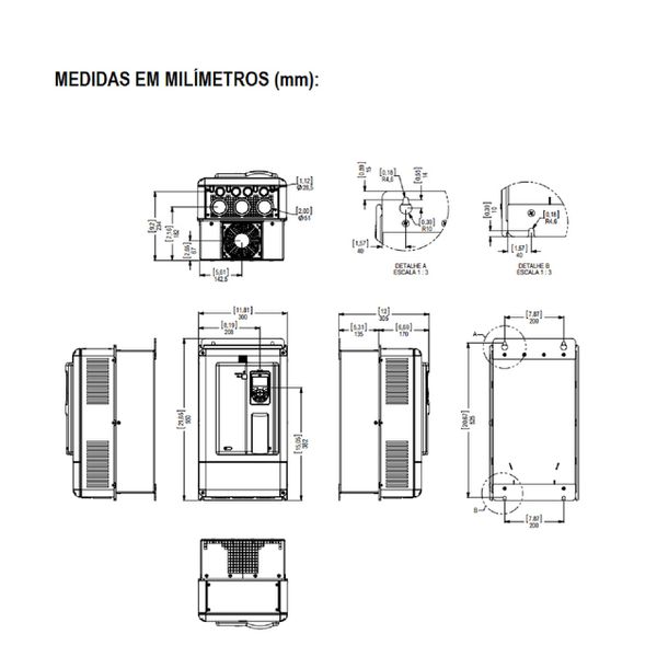 Inversor De Frequencia 60CV Weg CFW700 88A 380/440V Trifásico