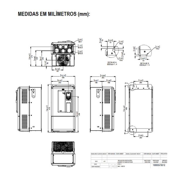 Inversor De Frequencia 50CV Weg CFW700 142A 220V Trifásico