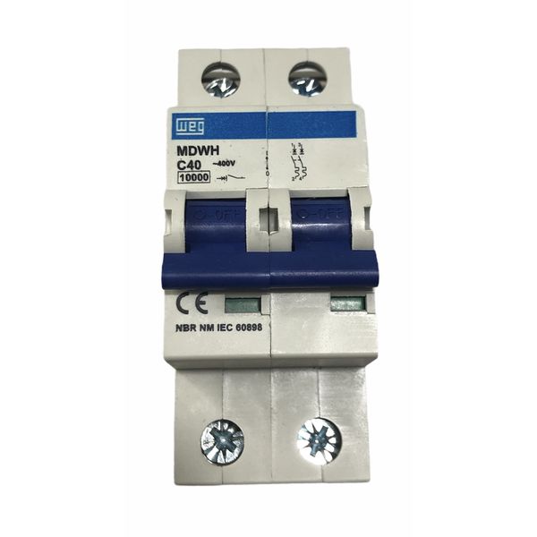 Disjuntor Bipolar 40A Curva C 440Vca 10KA Weg MDWH-C40-2