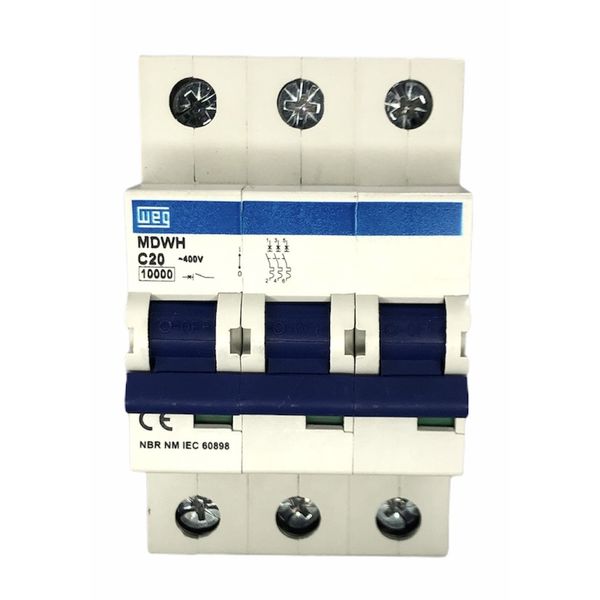 Disjuntor Tripolar 20A Curva C 440Vca 10KA Weg MDWH-C20-3
