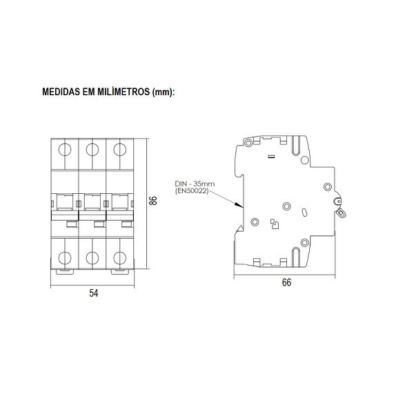 Disjuntor Tripolar 20A Curva C 440Vca 10KA Weg MDWH-C20-3